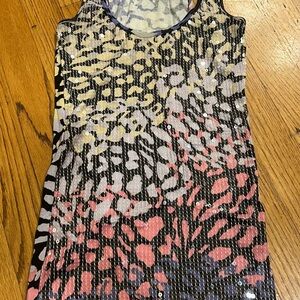 Armani Exchange AX Leopard sequin tank top tee corset XS TP Gently Used Party